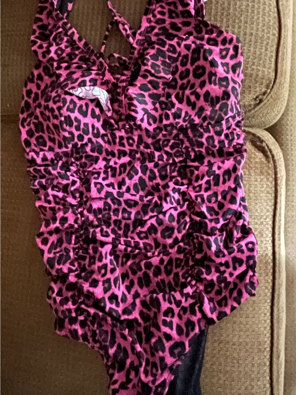 torrid Black and Hot Pink Leopard One-Piece Swim